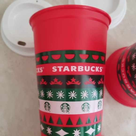 2 Starbucks Christmas Tumbler 2013 Travel Reusable - Picture 6 of 7
